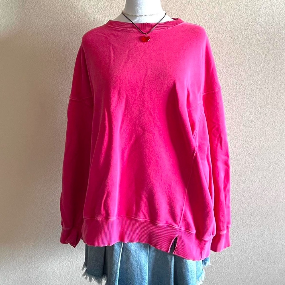 Aerie pink oversized crewneck sweater women’s size medium